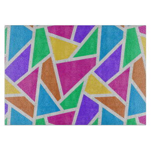 Bright rainbow colours mosaic cutting board