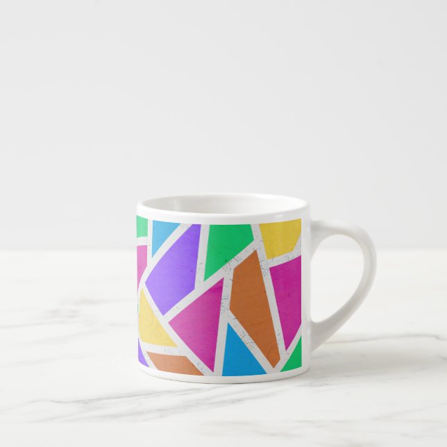 Bright rainbow colours mosaic espresso cup (Right)