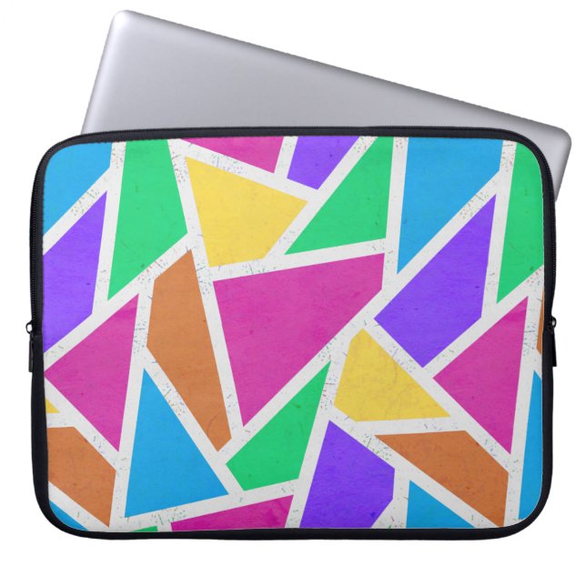 Bright rainbow colours mosaic laptop sleeve (Front)
