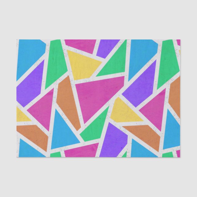 Bright rainbow colours mosaic tissue paper (Front)