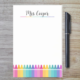 Bright Rainbow Crayons Preschool Teacher Post-it Notes