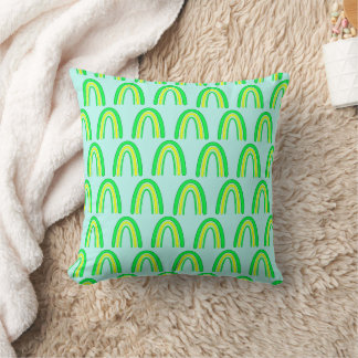 Bright Rainbow Design Throw Pillow