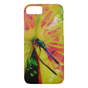 Bright Rainbow Dragonfly pink lilypad iPhone 8/7 Case