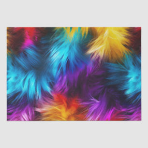 Bright Rainbow faux monster fur texture Tissue Paper