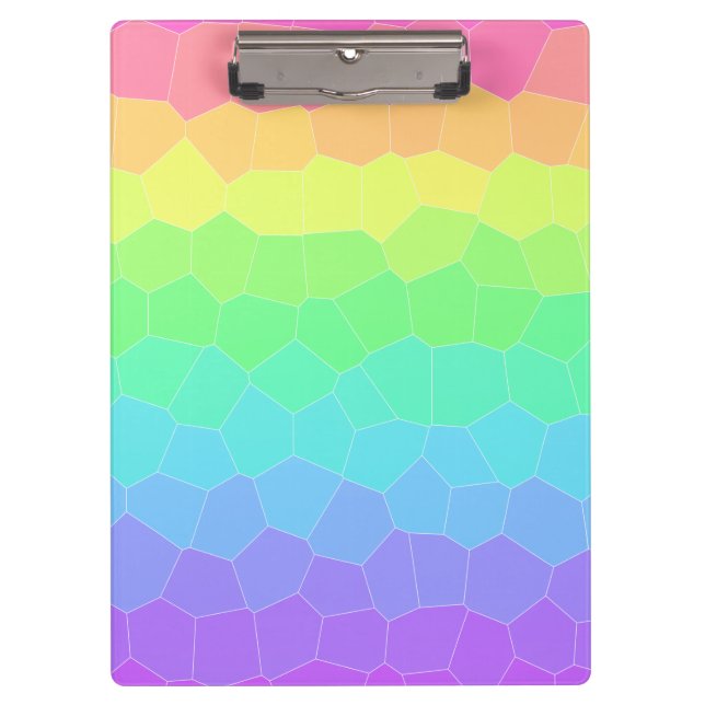 Bright Rainbow Geometric Gradient Clipboard (Front)