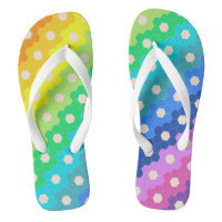 Bright Rainbow Geometric Hexagon Flower Pattern