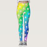 Bright Rainbow Geometric Hexagon Flower Pattern Leggings<br><div class="desc">Bright Rainbow Geometric Hexagon Flower Pattern</div>