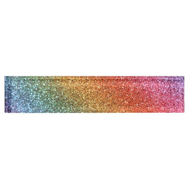 Bright rainbow glitter nameplate (Front)