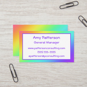 Bright Rainbow Gradient Business Cards