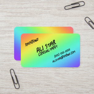 Bright Rainbow Gradient Casual Business Cards