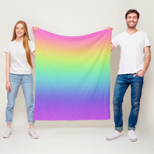 Bright Rainbow Gradient Fleece Blanket