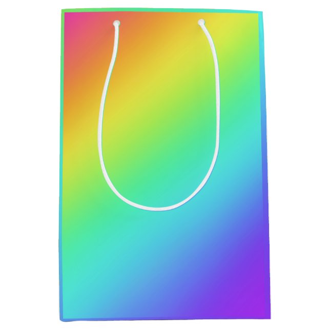 Bright Rainbow Gradient Gift Bag (Front)