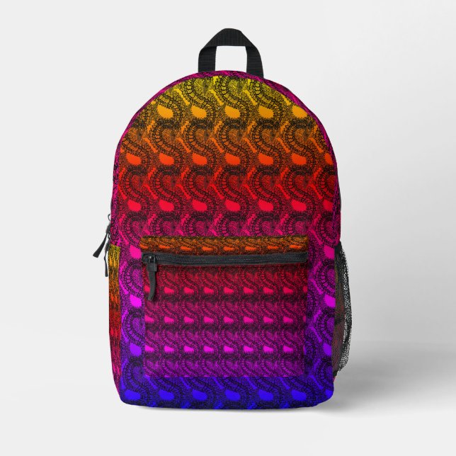 Bright rainbow gradient pangolin backpack (Front)