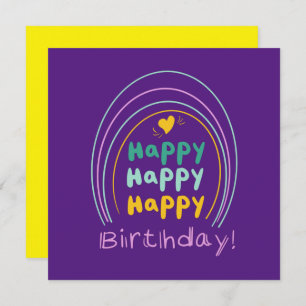 Bright Rainbow Happy Birthday Lettering Card