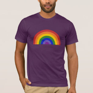 Bright Rainbow on Purple LGBT Pride T-Shirt