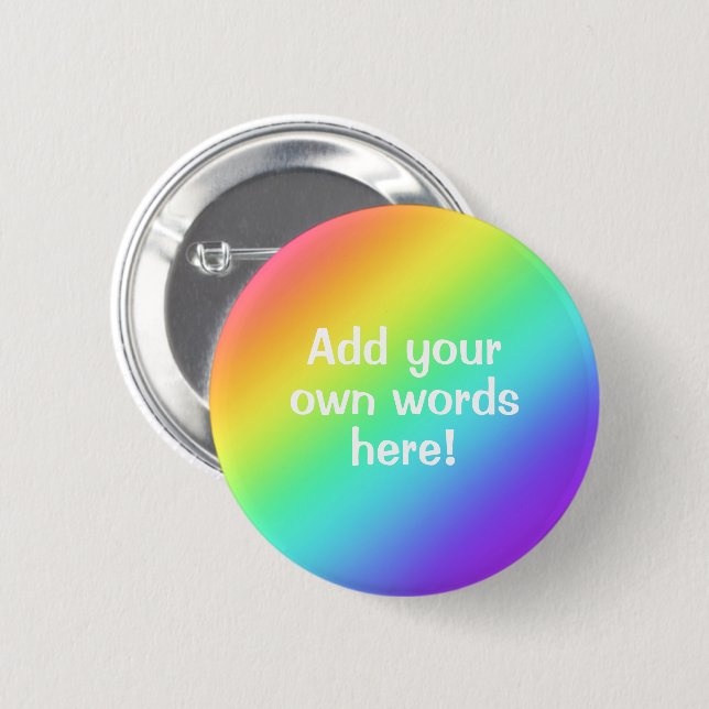 Bright Rainbow Personalised Button (Front & Back)
