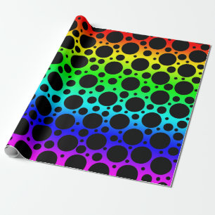 Bright Rainbow Polka Dot Wrapping Paper
