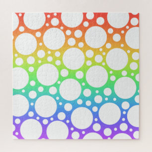 Bright Rainbow Polka Dotted Jigsaw Puzzle