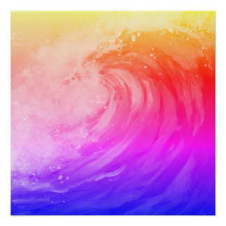 bright rainbow poster depicting a faint wave