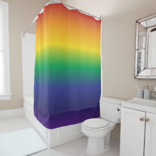 Bright Rainbow Primary Colour Stripes Shower Curtain