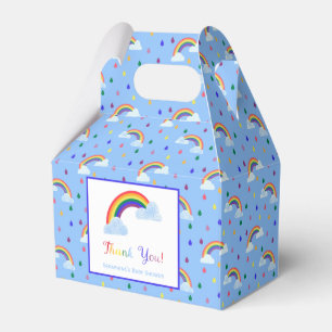Bright Rainbow Rain Drop Sprinkles Baby Shower Favour Box