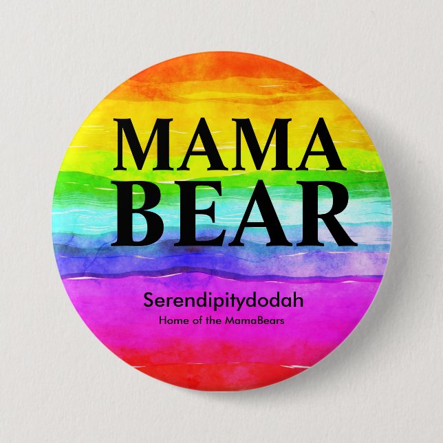Bright Rainbow Serendipitydodah Button (Front)