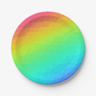 Bright Rainbow "Stained Glass" Design Paper Plate