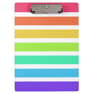 Bright rainbow stripes clipboard