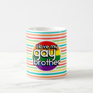 Bright Rainbow Stripes; Gay Brother Coffee Mug