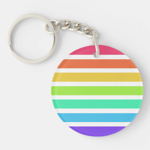 Bright rainbow stripes key ring