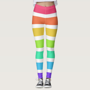 Bright rainbow stripes leggings