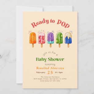 Bright Rainbow Summer Popsicle Baby Shower Invitation