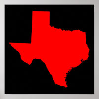 Bright Red and Black Texas