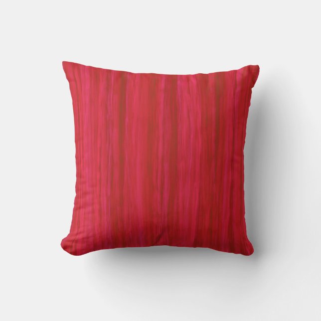 Bright Red and Hot Pink Stripes Cushion (Front)