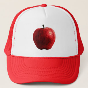 Bright Red Apple Trucker Hat