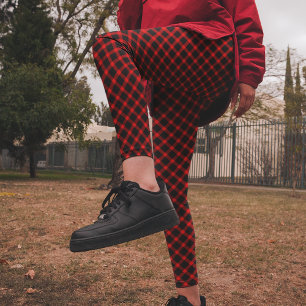 Bright Red Black Check Christmas Pajama Pants