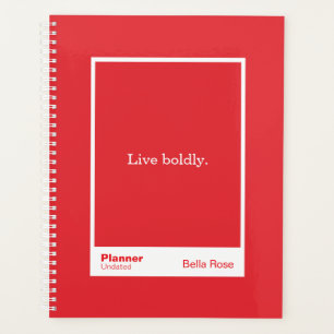 Bright Red Block Quote Fully Customisable Planner