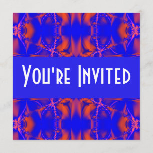 bright red blue invitation