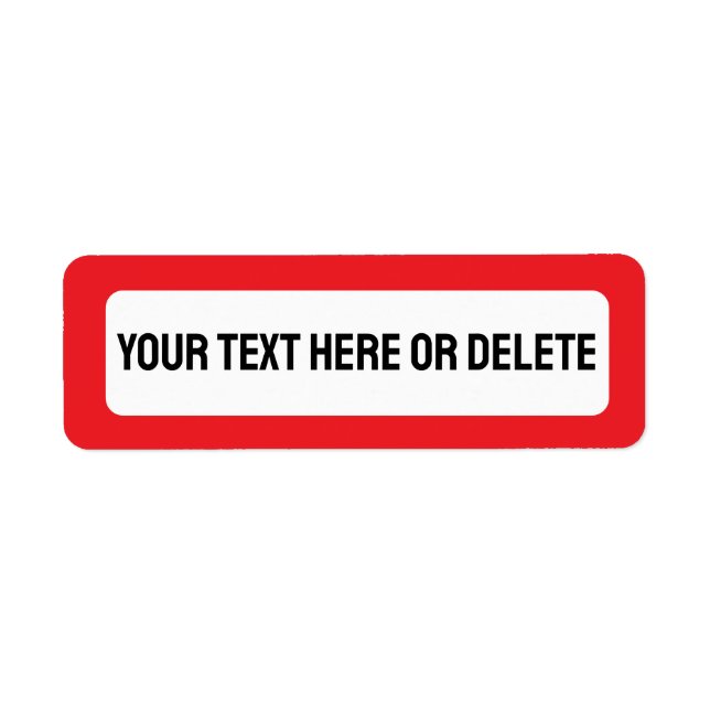 Bright Red Border Custom Return Address Labels (Front)