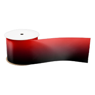 Bright Red Burgundy and Black Ombre Satin Ribbon