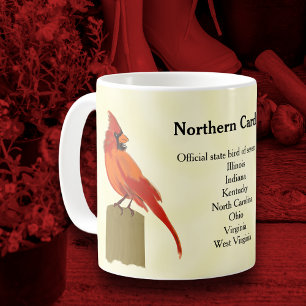 Bright Red Cardinal State Bird Coffee Mug