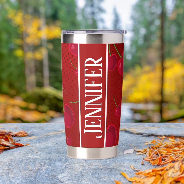 Bright Red Cherries Insulated Tumbler (Outdoor)