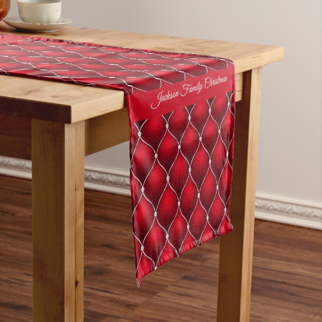 Bright Red Christmas Background Medium Table Runner (In Situ)