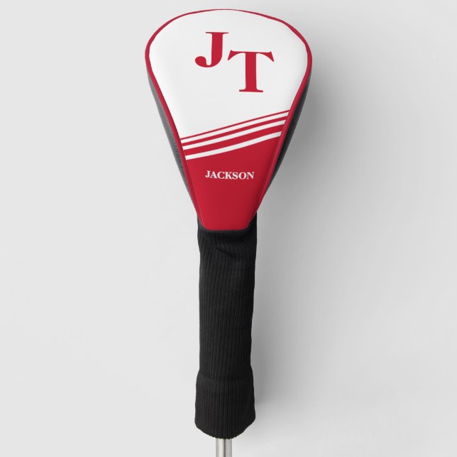Bright Red Custom Golf Head Cover (Front)
