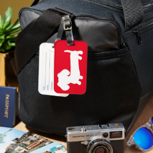 Bright Red Dachshund Travel Luggage Tag