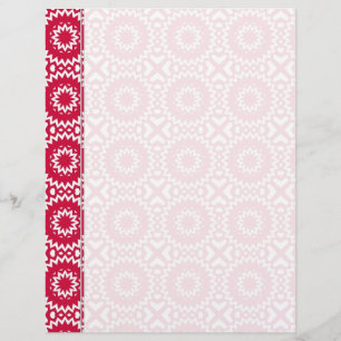 Bright Red Daisy Wheel Pattern Binder Pages