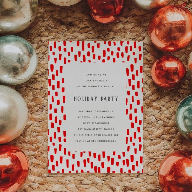 Bright Red Dashing Holiday Party Invitation (Bright Red Dashing Holiday Party Invitation)