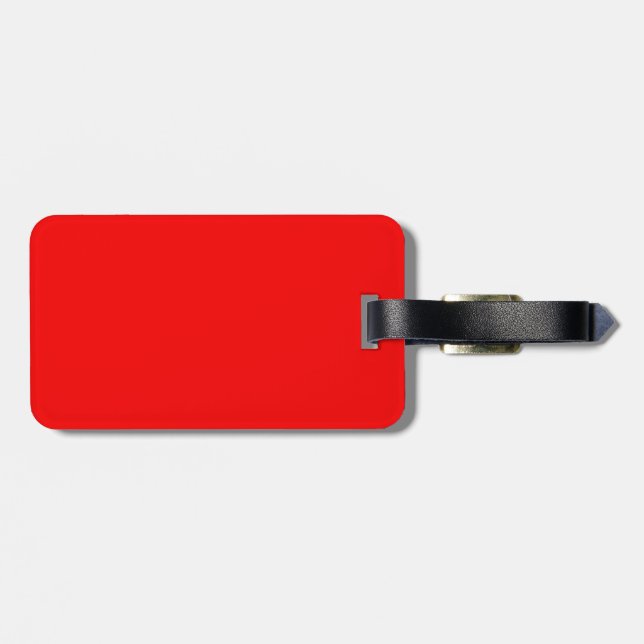 bright red DIY custom background template Luggage Tag (Back Horizontal)