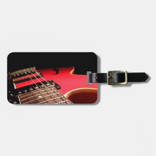 Bright Red Electric Guitar Photo Luggage Tag