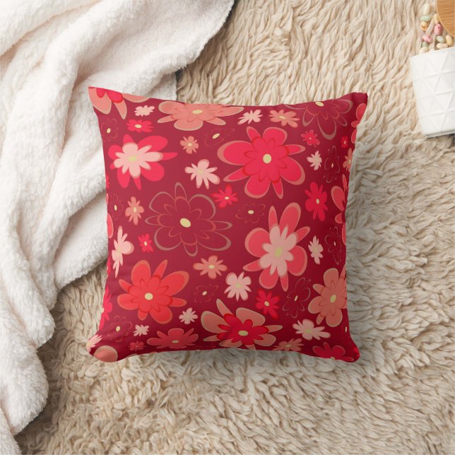 Bright red fiower cushion (Blanket)